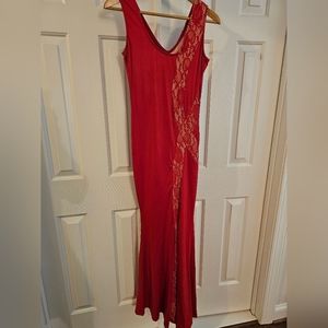 Red bodycon stretch dress